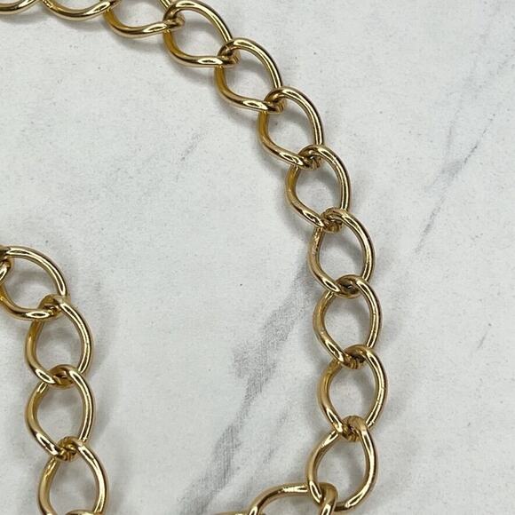 Gold Chain Link Belt with Tassel Charm - Size XS/S - 35" Adjustable Metal Belt - Picture 7 of 12